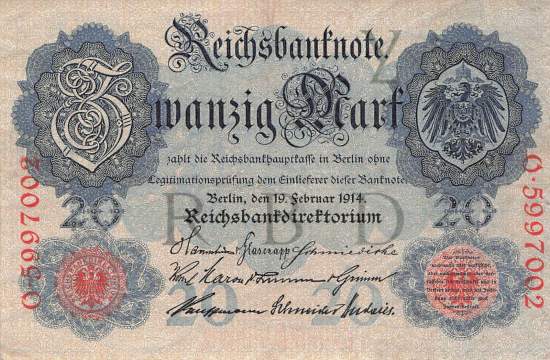 20 Mark Serie Y/O 1914